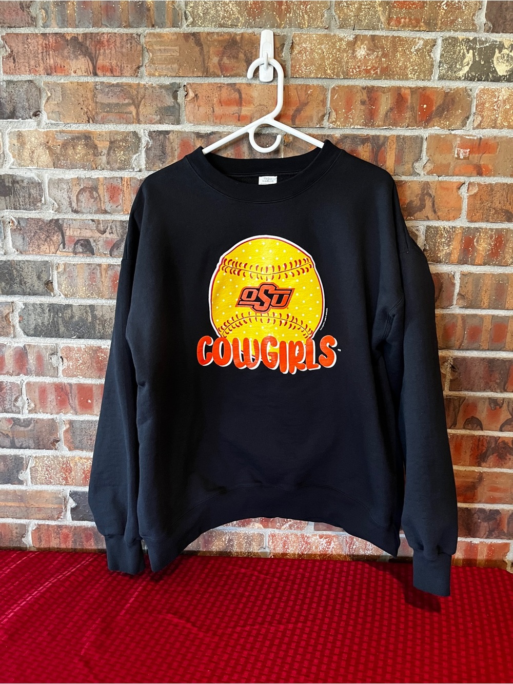 OSU Cowgirls Women’s Black Softball Calamity Jane Apparel Sweatshirt Size:L